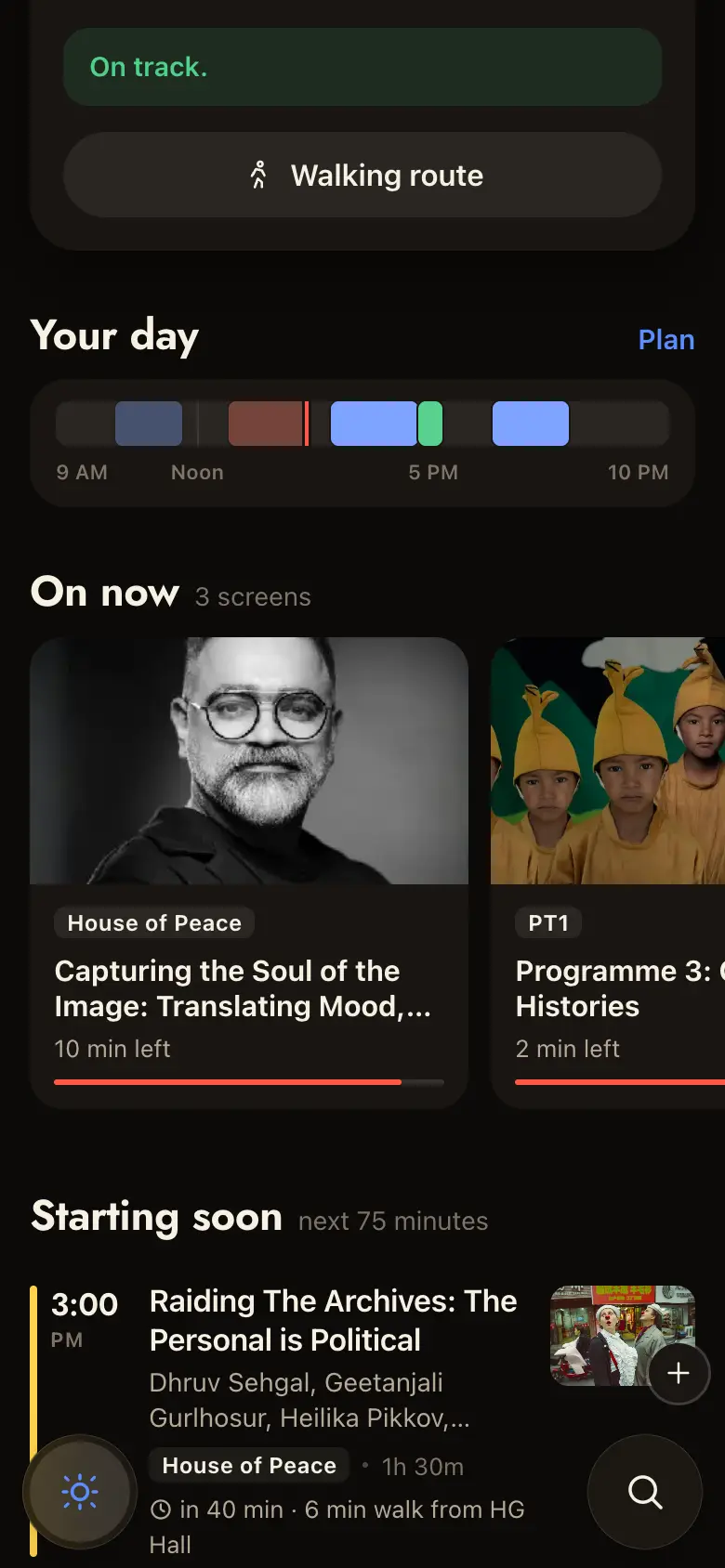 Your day during the festival: what's on now and what's next